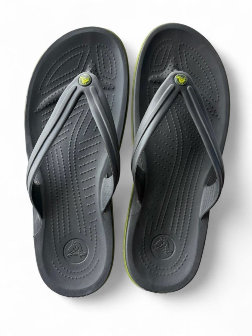 Crocs Crocband Men’s Sz. 11 granite grey flip flops